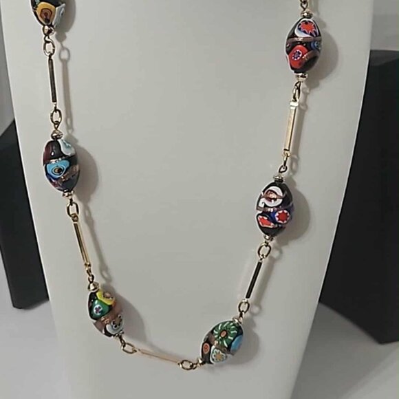 Vintage Millefiori bead necklace - Picture 1 of 1